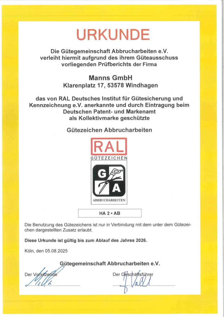 RAL Zertifikat 2025